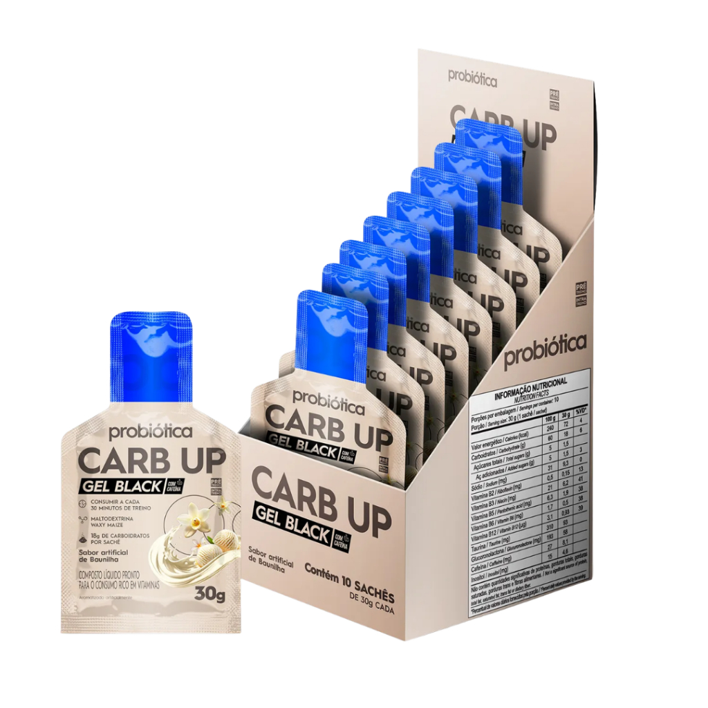 Gel Energético Carb Up Black Gel - Caixa c/ 10 Sachês - Probiótica