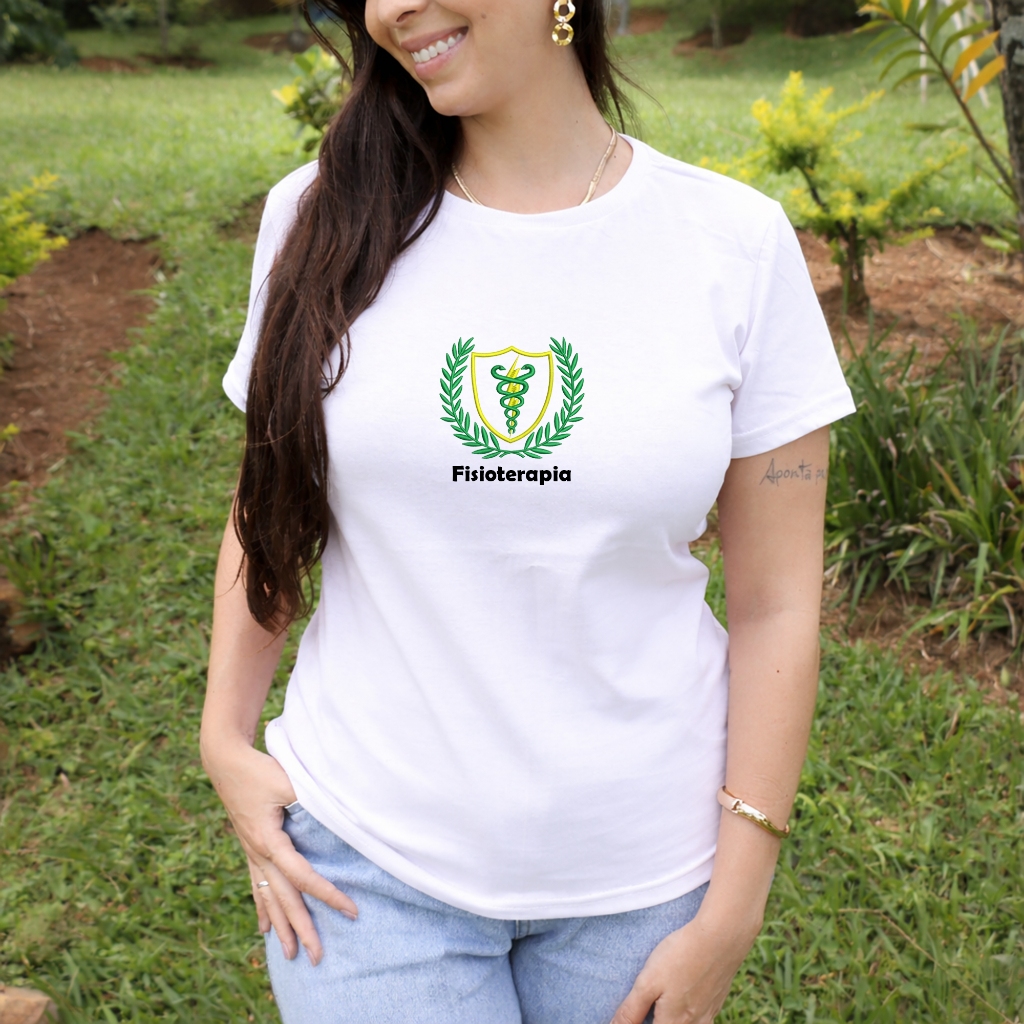 Camiseta TShirt Babylook Blusa Feminina Universitaria Fisioterapia Fisioterapeuta Profissão Faculdade 100% Algodão