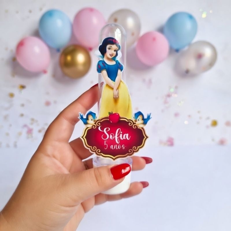 Aplique Branca de Neve para Tubete - Lembrancinha Festa Infantil Personalizada