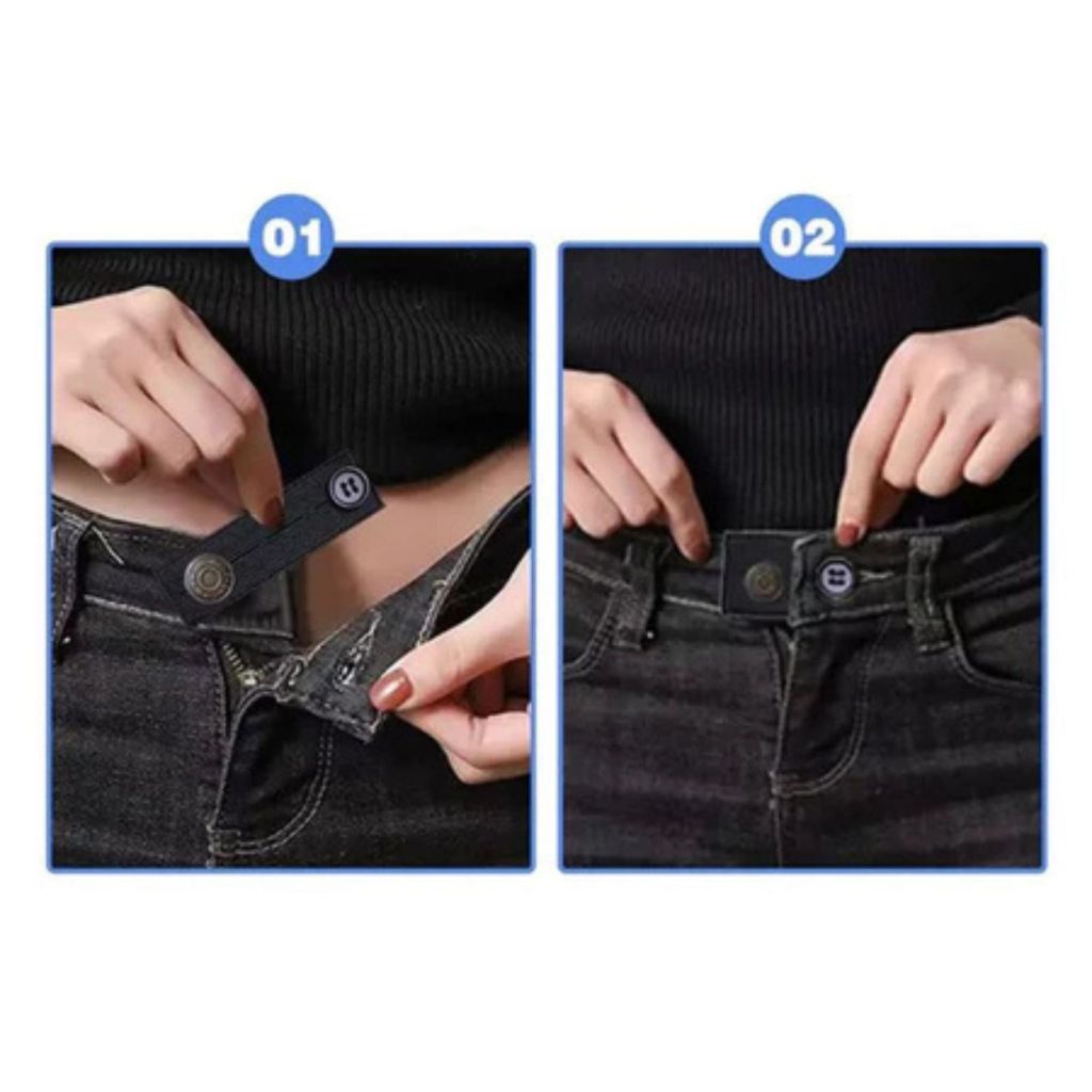 Extensor de Botão para Calça Preto Ajustável – Elástico Universal para Jeans, Short e Saia · foto 2