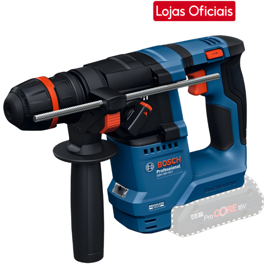 Martelete Perfurador Bosch 18V GBH 18V-18 X Mandril One Chuck Brushless Sem Bateria 06119271E0