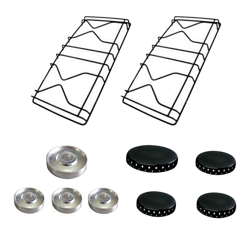 Kit Queimador Espalhador + Grelha  Fogão Dako Delta Supreme 4B 1G 3P Diâm do Espalhador Gd Ø 7,3 - Pq 6,0 Cm