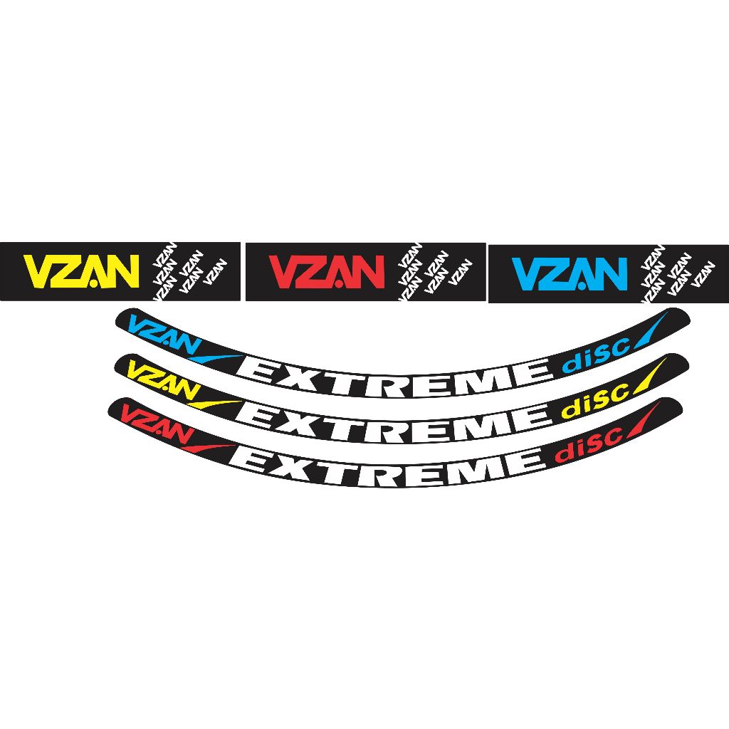Adesivos Rodas Vzan Extreme Disc - Kit 2 Rodas - 10 Unids.