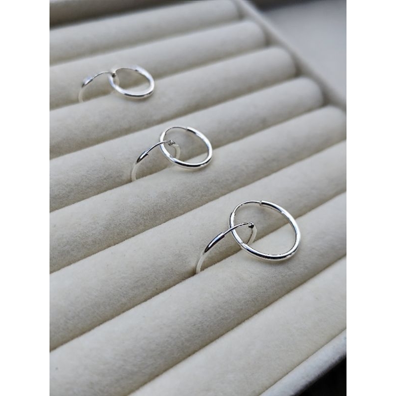 Detalhes do Conjunto Brinco Argolas Trio Redondo Prata 925 Feminina - 13mm 15mm 18mm Hipoalergênica