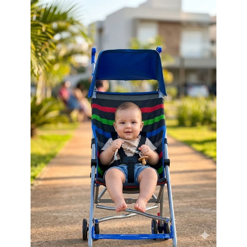 Carrinho de bebê Guarda Chuva com Capota para sol 15Kg Menino Menina