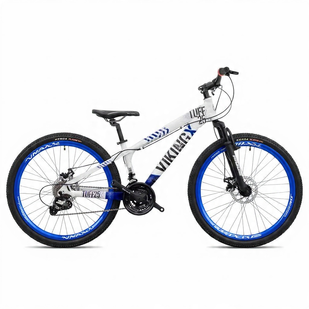 Bicicleta VikingX Tuff25 21V Freio a Disco aro Vmaxx Azul Branco Azul - Lançamento!