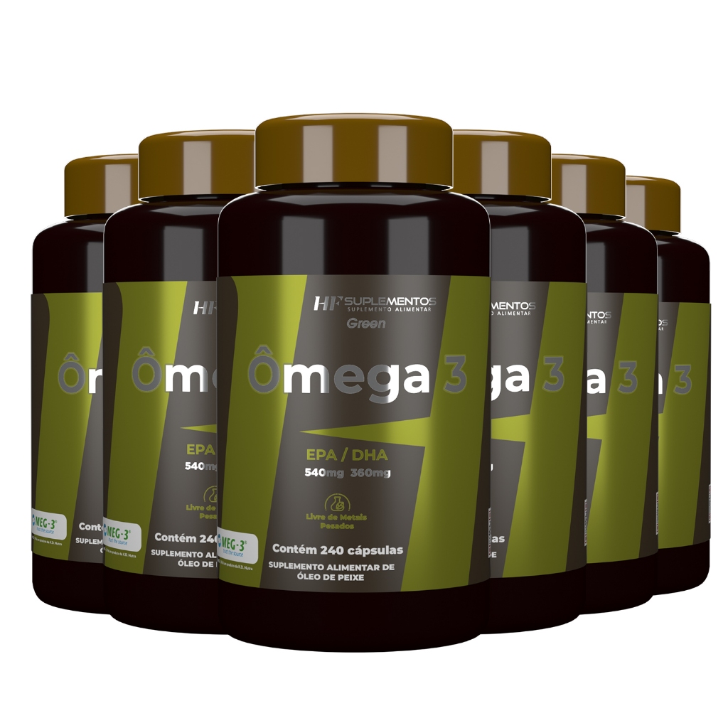 6X ÔMEGA 3 MEG-3 GREEN 240CAPS HF SUPLEMENTOS