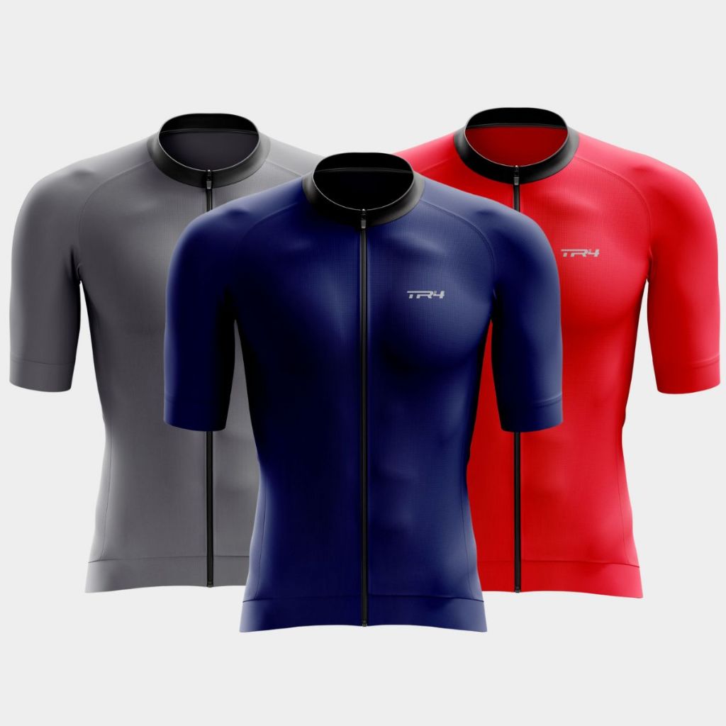 Kit 3 Camisa Camiseta Premium Zíper Total Manga Curta Bike Pedal Mtb Speed Mtb