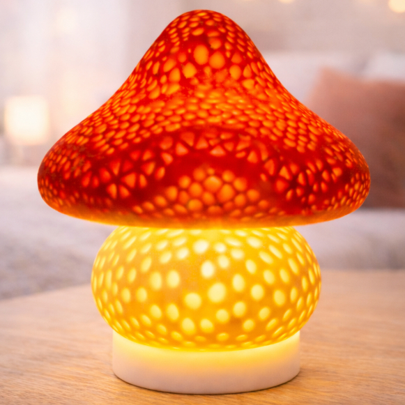 Luminária Cogumelo LED Sem Fio Portátil Luz Noturna Decorativa Abajur Quarto Infantil Mesa Cabeceira Luz Ambiente