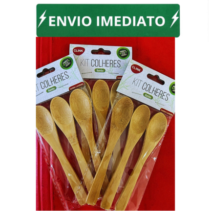 KIT 15 COLHERES DE BAMBU 13 CM - CLINK LEMBRANCINHA - CHA DE COZINHA -  ENVIO IMEDIATO- UTILIDADES DOMESTICA