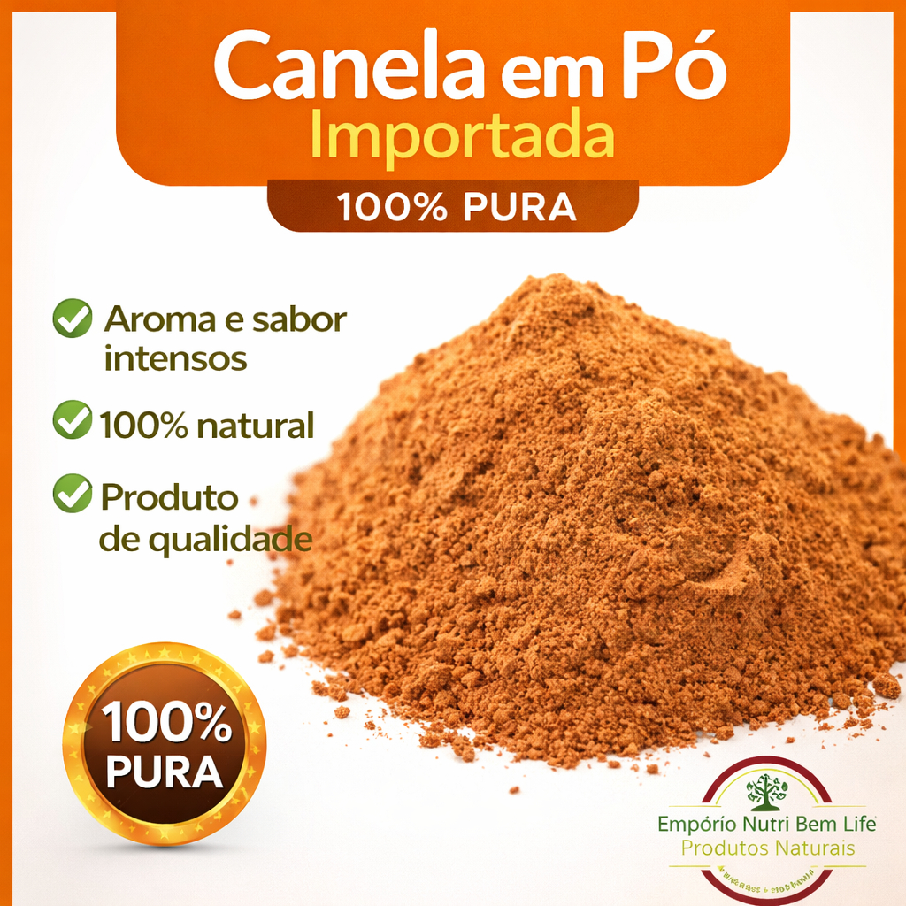 Canela em Pó Importada 100% Pura – Aroma Intenso e Qualidade Premium para Receitas e Bebidas