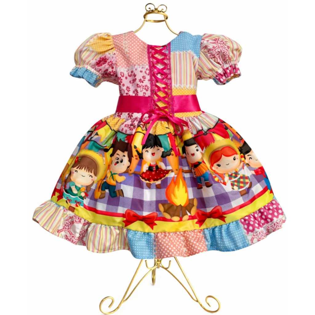 Vestido Infantil Festa Junina - Retalhos de Alegria