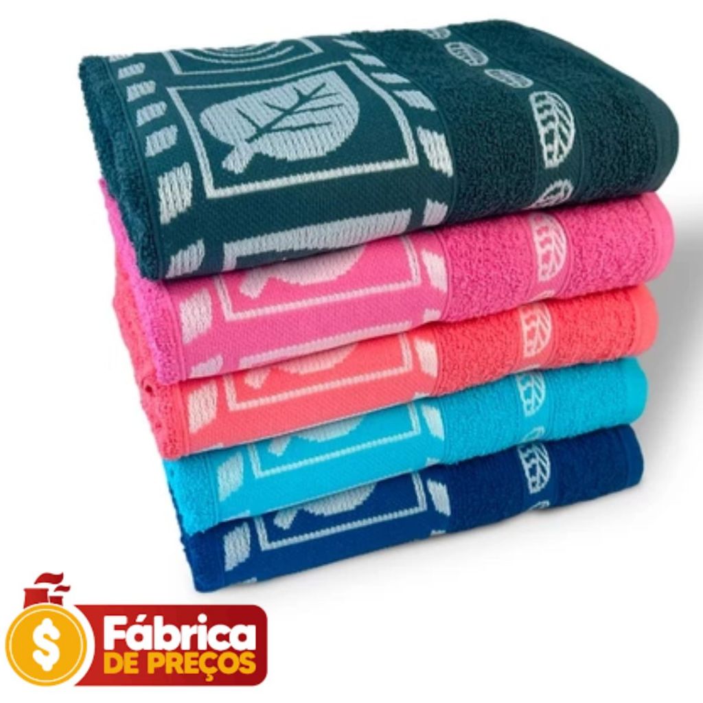 Kit 3 Toalhas de Banho Gigante 140x70cm Super Macias Alta Absorção Grossas Cores Sortidas Folhas