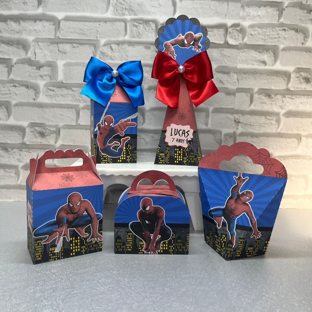 PEGUE E MONTE - Kit Festa Personalizado Homem Aranha, Kit festa Homem Aranha, Lembrancinhas