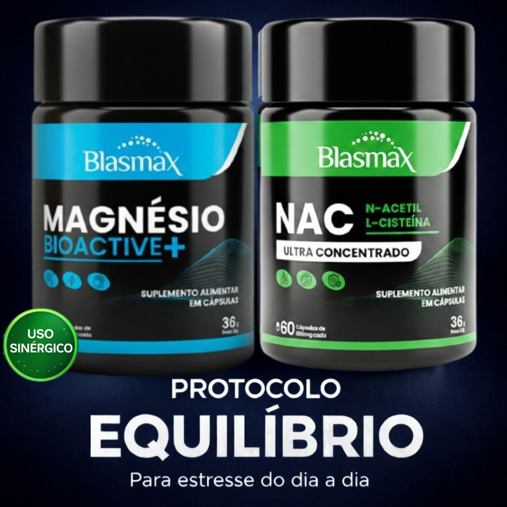 Magnésio Treonato Dimalato Quelato 3 em 1 + NAC 600mg | Energia Sono Imunidade Relaxamento |120 Caps