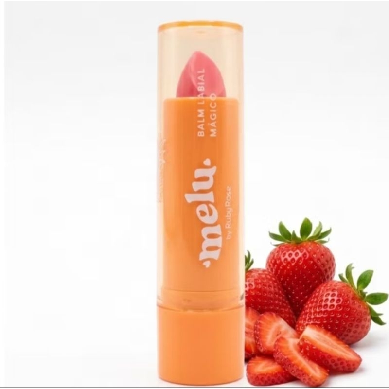 Lip  Balm Mágico Gloss Vegano Batom  Lábios  Com  Lips  Strawberry  Fruits Melu By Ruby Rose
