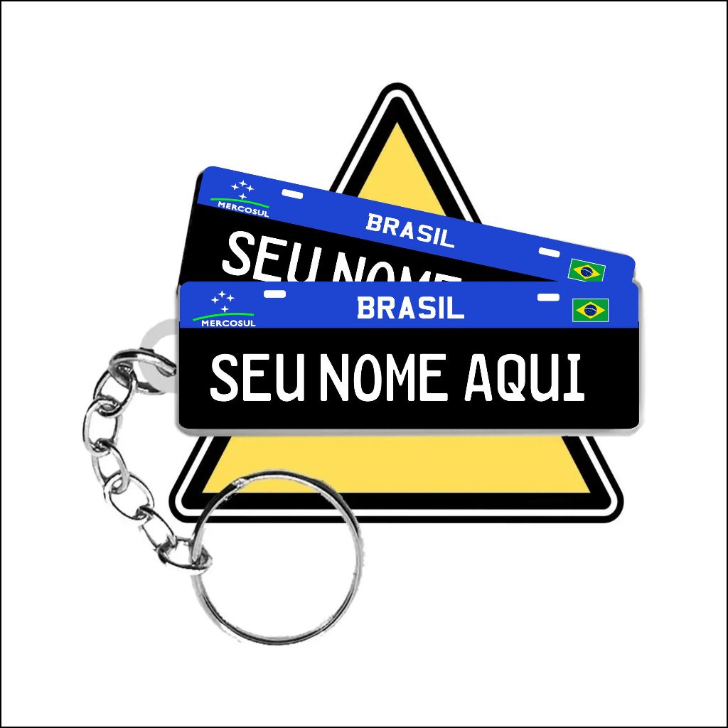 Chaveiro Placa Preta Mercosul Carro Antigo Colecionador lembrancinha