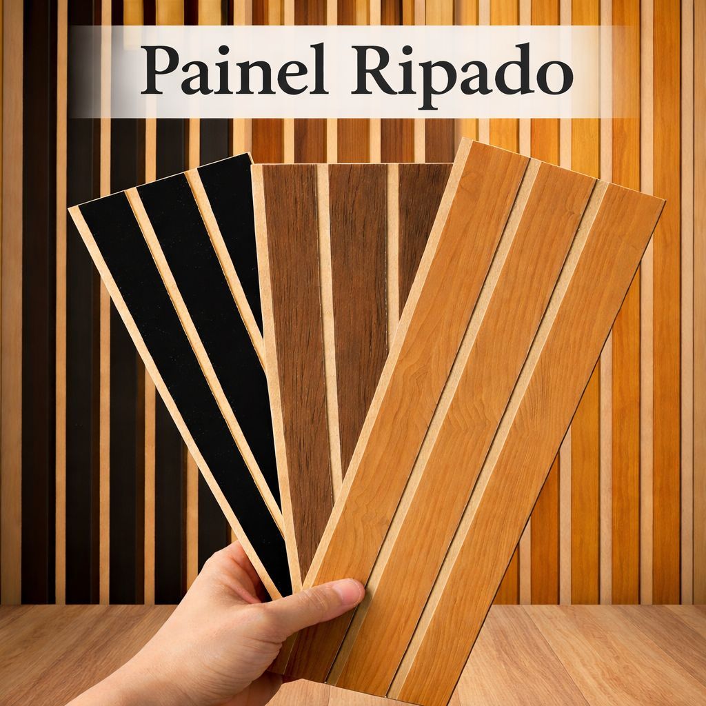 Kit Placas Painel Ripado MDF 45x11 Revestimento Decorativo Para Parede Envio Imediato