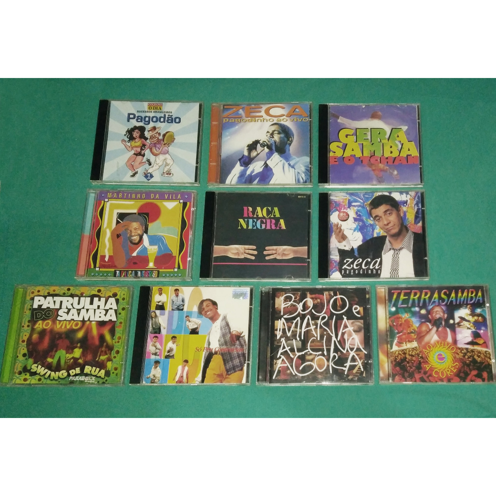 lote com 10 cds de pagode e samba anos 90