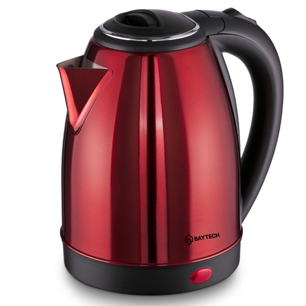 Chaleira Elétrica 2L Inox Vermelha 110V/220V Jarra para Café e Chá Aquecimento Rápido