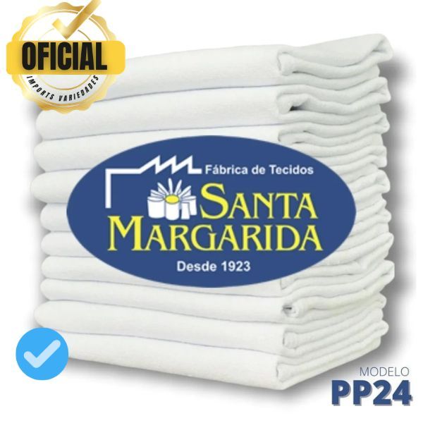 Kit 10 Pano De Prato Branco Liso 41 X 69  SANTA MARGARIDA 10 PEÇAS PP24