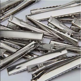 Kit Presilhas Bico de Pato Prata - 25 unidades 5,5 cm Para Cabelos com Dente
