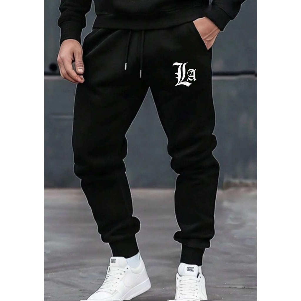 Calça Moletom Unissex Flanelado Algodão Premium Los Angeles Macio Confortável Masculino Feminino Jogger