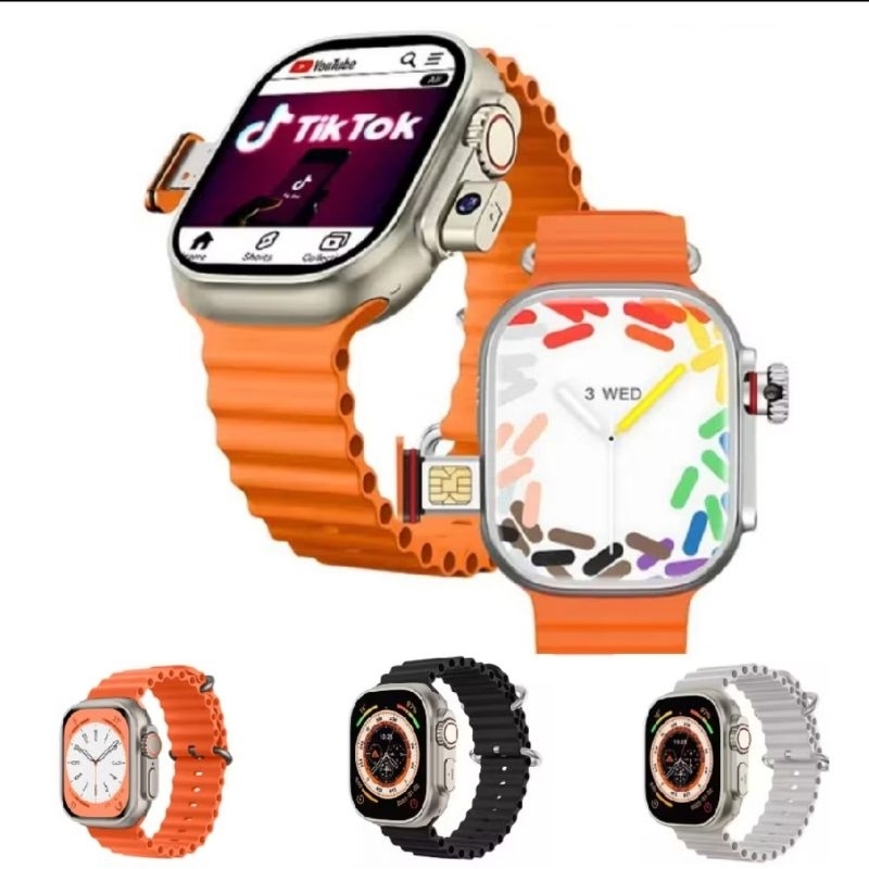 Smartwatch com câmera frontal e traseira wi-fi chip Relógio Inteligente Android 64gb baixa aplicativos