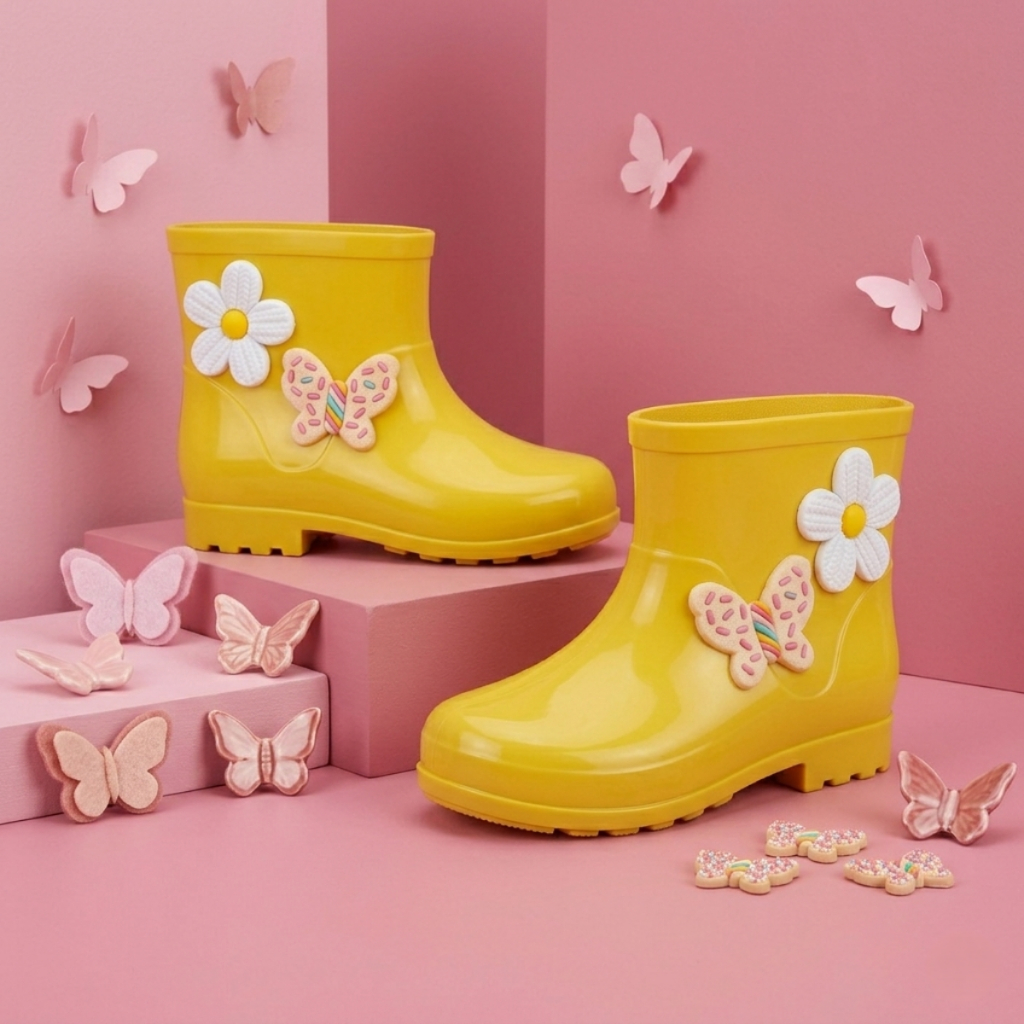 Bota Infantil Menina Galocha de Chuva Feminina Confortável Leve Impermiavel