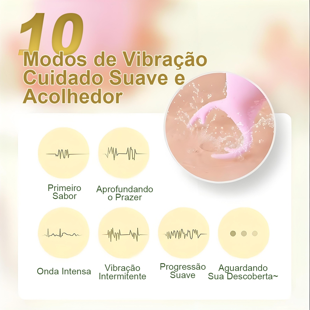 Mini Vibrador Ovo Coelhinho -10 Modos, Recarregável USB, Silicone Macio, Silencioso e À Prova D'água