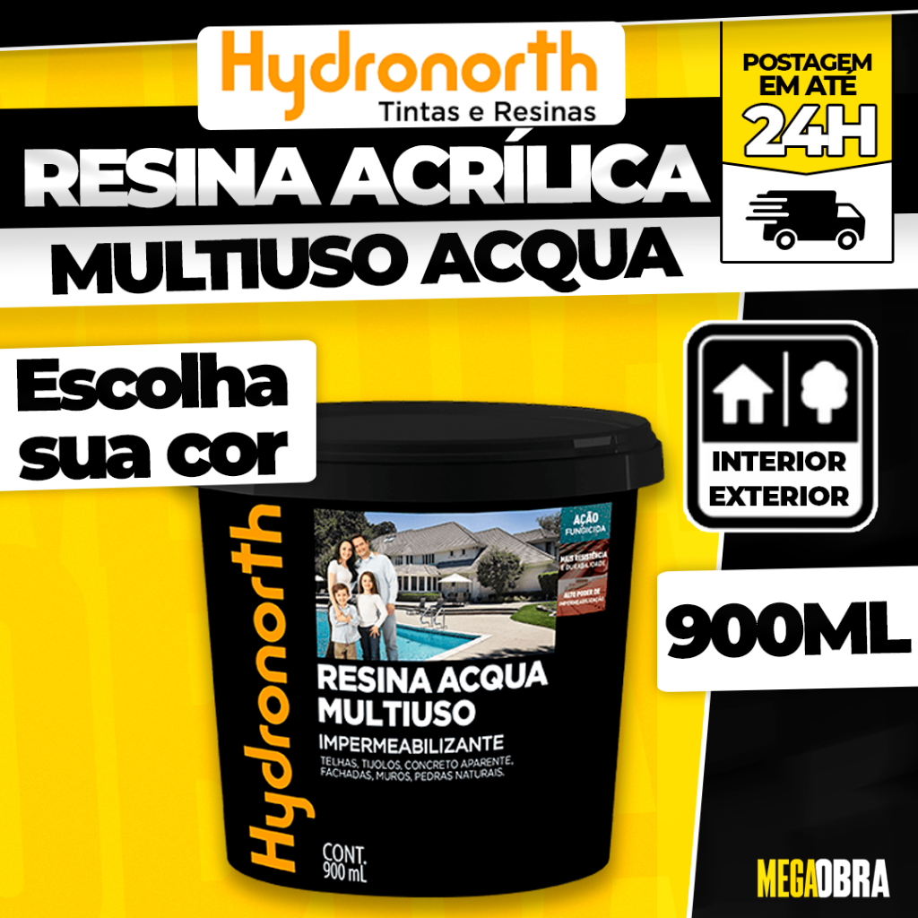 Resina Acrilica Multiuso Acqua Hydronorth Balde 900 ML em Oferta na Shopee
