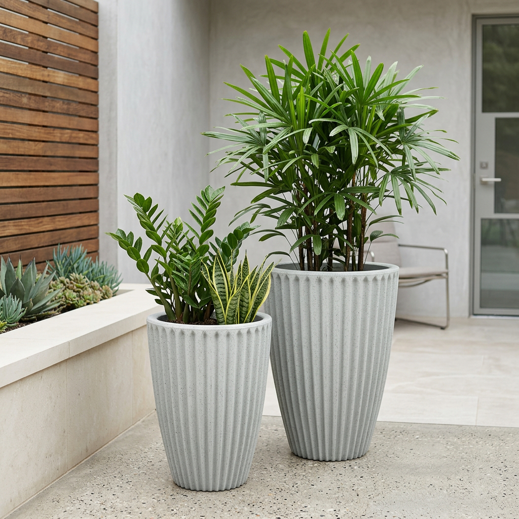Vasos para Plantas Polietileno Coluna Romana P ou M Jardim Casa Decoração Varanda Luxo