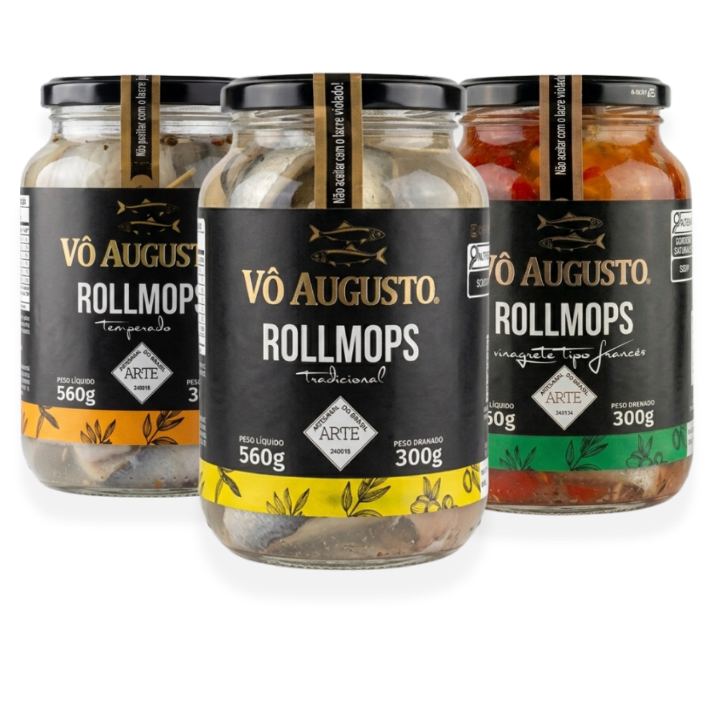 Kit 3 Unidades Rollmops Tradicional/Temperado/Francês Vô Augusto