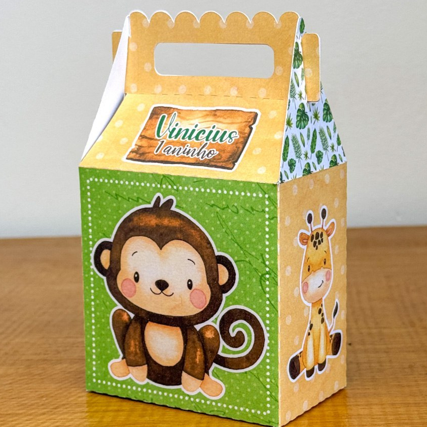 Caixinhas Surpresa Safari Lembrancinha Maletinhas Vários Modelos Personalizado Com NOME e IDADE