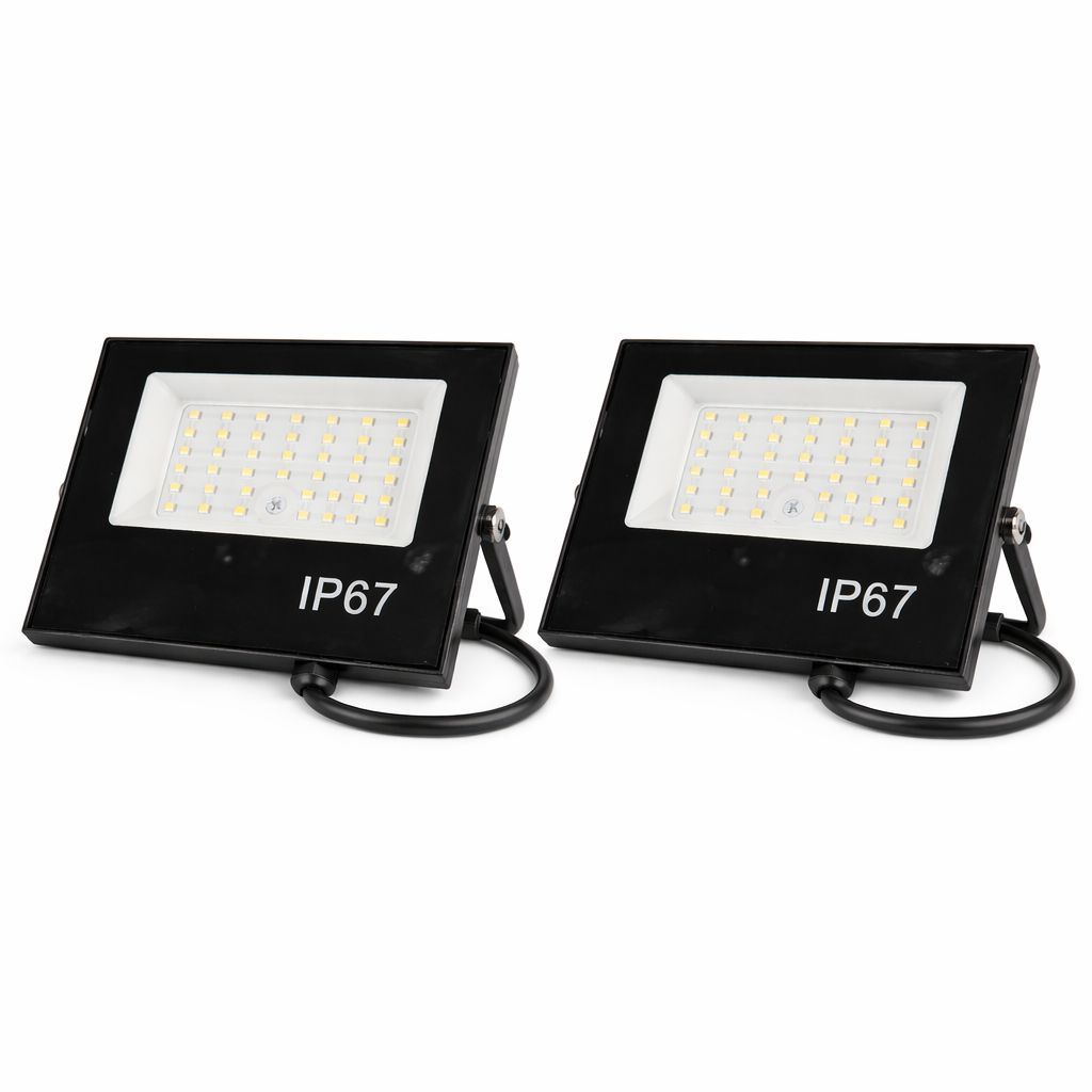 Refletor LED SMD 6500K Branco Frio IP67 Bivolt 110-265V 12x9cm 1 Unidade ou Kit 2 para Jardim Garagem Fachada em Oferta na Shopee