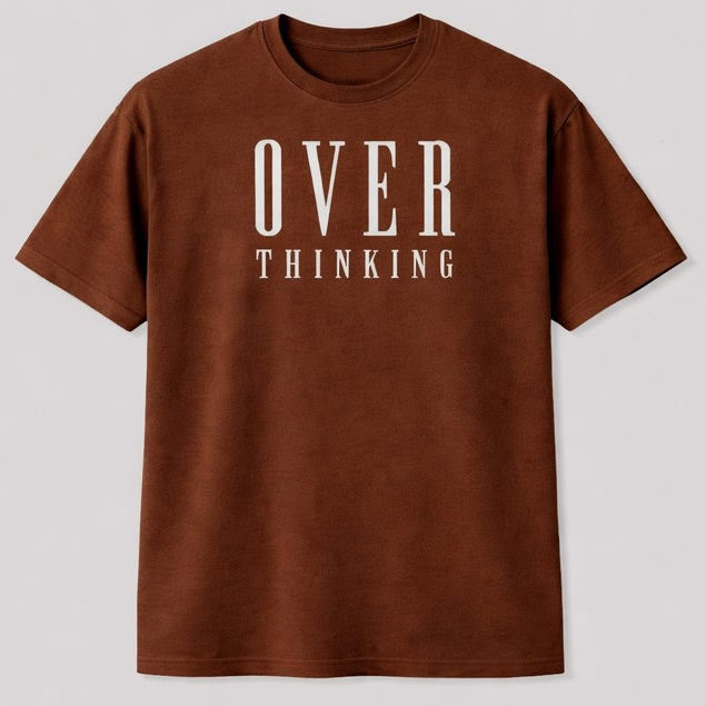 Camiseta Feminina Oversized Estampa Over Thinking 100% Algodão Streetwear Academia