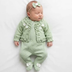 Roupa Macacão Menina Manga Longa Bebê Kids Clarice Malha 100% Algodão