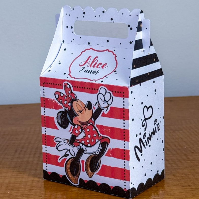 Caixinhas Surpresa Minnie Lembrancinha Maletinhas Vários Modelos Personalizado Com NOME e IDADE