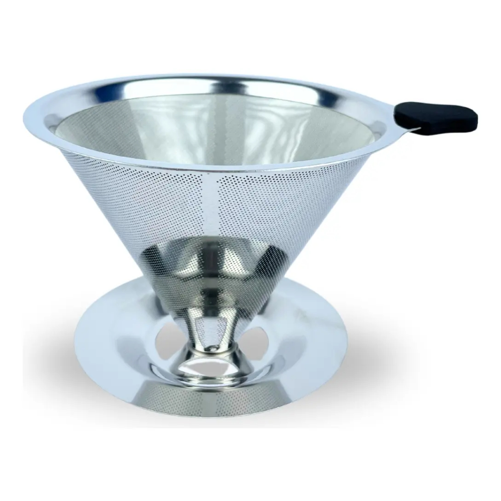 Coador De Café Inox Reutilizável 102 Filtro Permanente Aço Inoxidável Sustentável Sem Papel Econômico Fácil Limpeza Comp