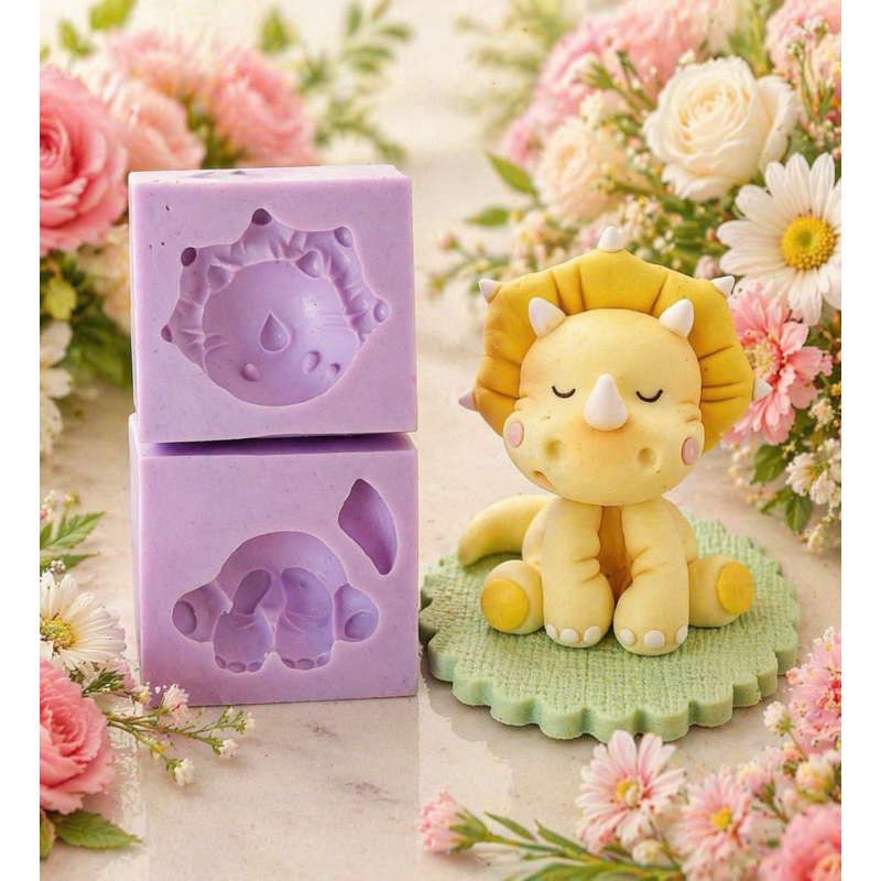 molde de silicone dinossauro baby