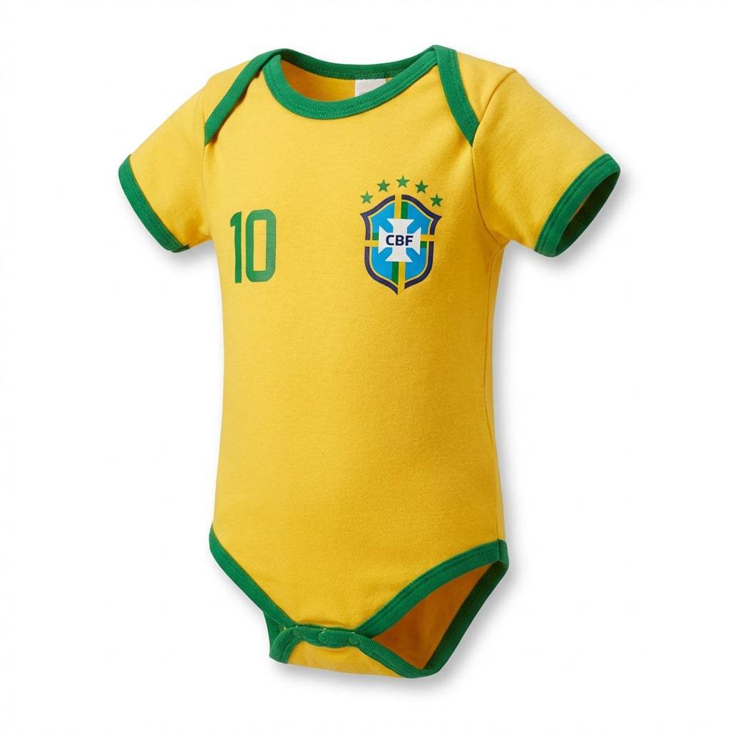 Body Torcida Bebê Brasil Copa Do Mundo 2026 100% Algodão Temático Seleção Mesversário