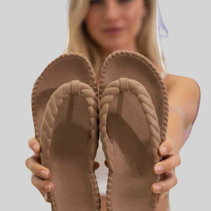 Papete 3 Tranças Feminina Modelo Antiderrapante Macio E Confortável | Frete Grátis
