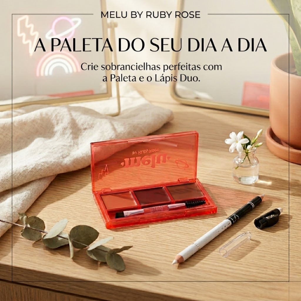 Kit Paleta de Sobrancelha Ruby Rose , Lapis de olho Vivai
