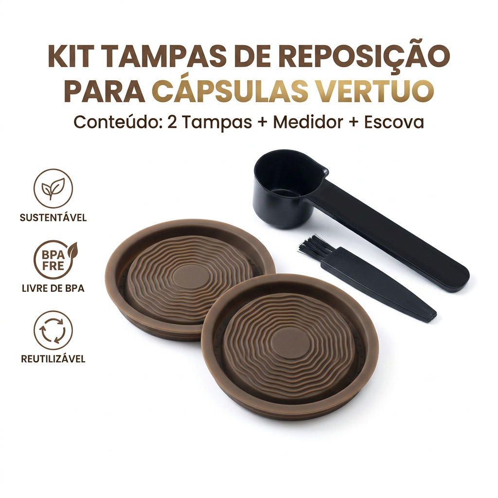 2 Tampa Silicone Vertuo Capsula Café Reutilizável Vertuolino