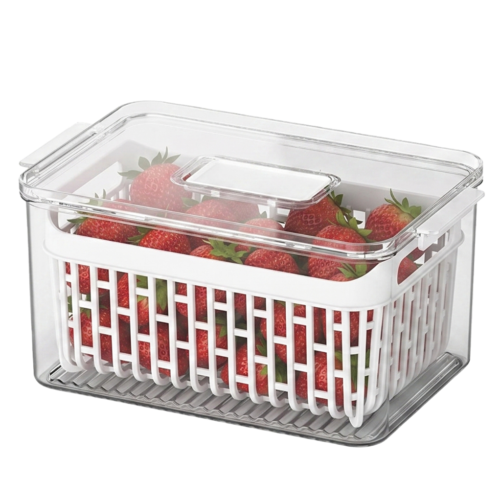 Organizador De Geladeira Com Cesto 3,2 Litros - Coza Dry Cristal