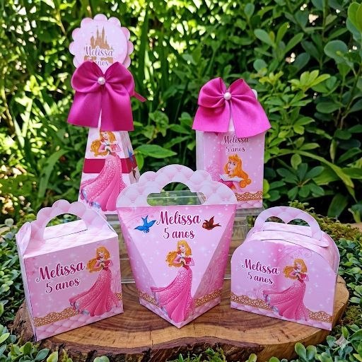 PEGUE E MONTE PRINCESA AURORA BELA ADORMECIDA CAIXINHAS PERSONALIZADAS LEMBRANCINHAS DE ANIVERSÁRIO