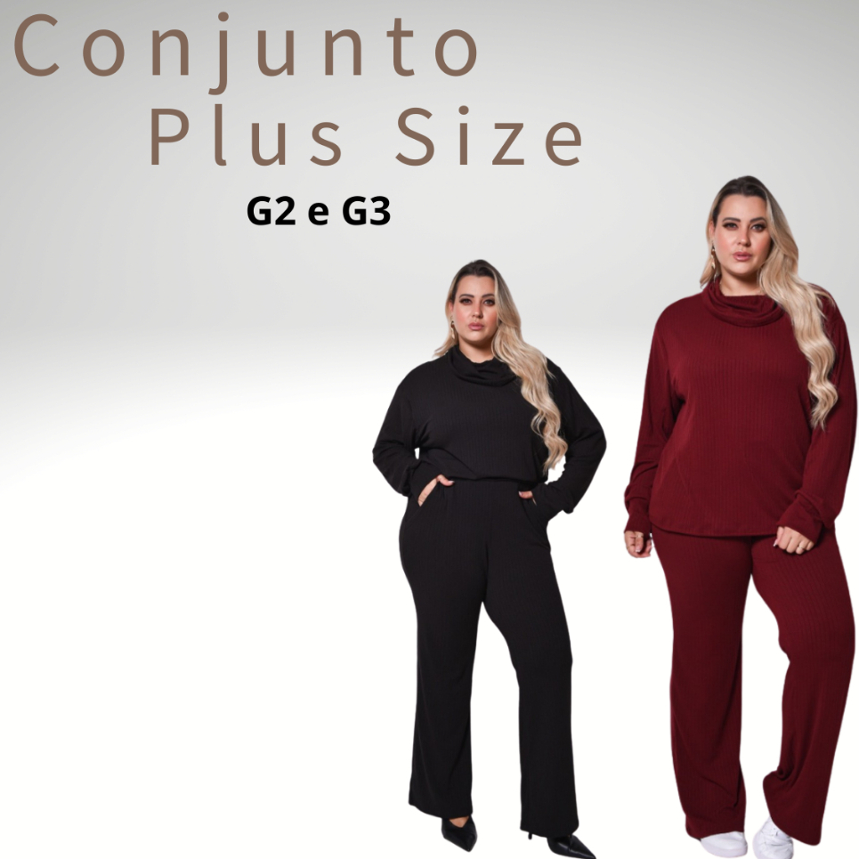 Conjunto Blusa E Calça Feminino Canelado Premium Rustico