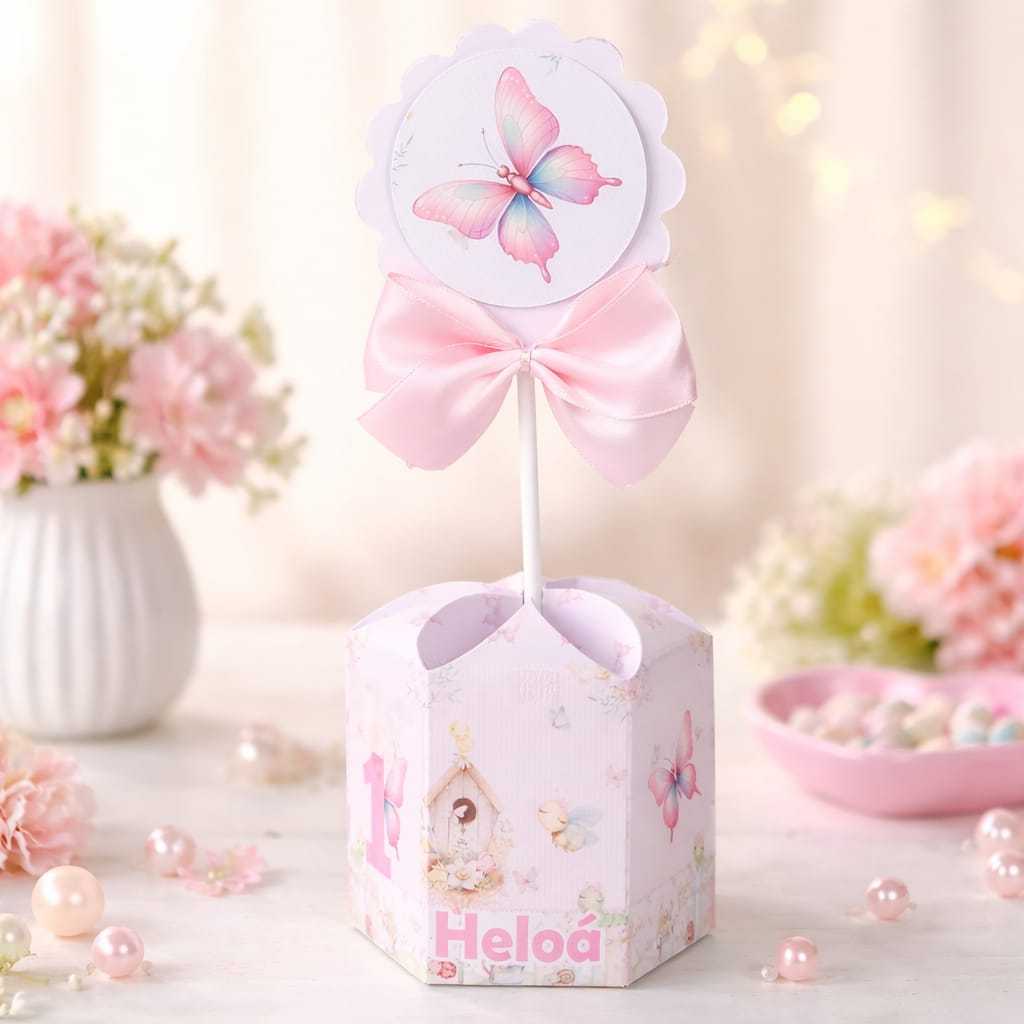 ENVIO RÁPIDO Kit de Centro de mesa Jardim das Borboletas Personalizado Arranjo Enfeite Lembrancinha Pegue e monte