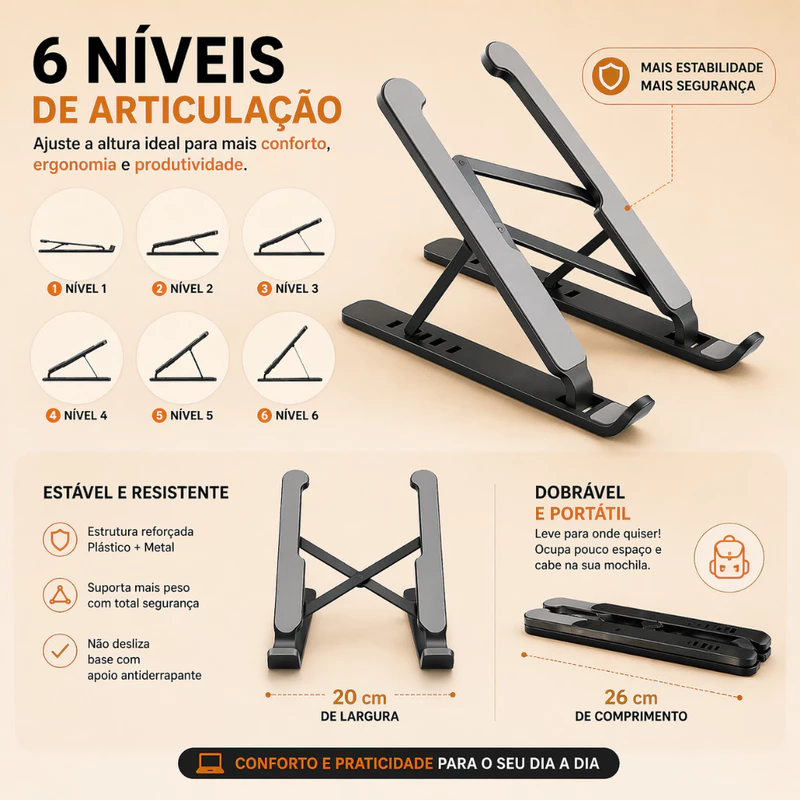 Suporte para Notebook com Mouse Pad e Sem Fio — foto 5