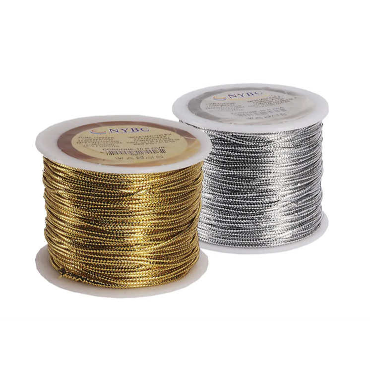 Cordão Metalizado Cordone 1.5mm NYBC Rolo c/ 50 metros